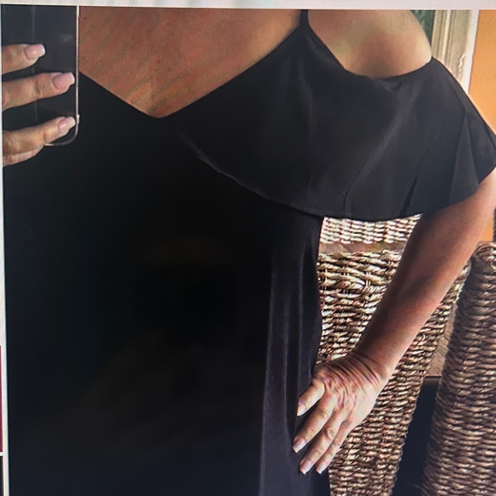 Ann Taylor Black cold shoulder top